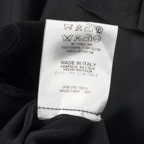 Stella McCartney Black Silk Satin Ruffle-Trim Long-Sleeve Mini Dress - Picture 10 of 10